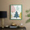 «Christmas Holiday Art CCLXVI», reproduction d'art encadrée - bois massif
