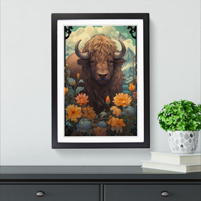 Buffalo Art Nouveau Art - Framed Print