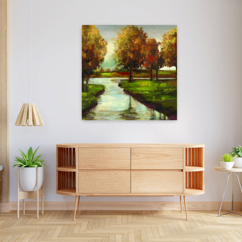 Crépuscule ou aube serein, tranquille, paysage abstrait, art naturel, H 36 po x l 36 po
