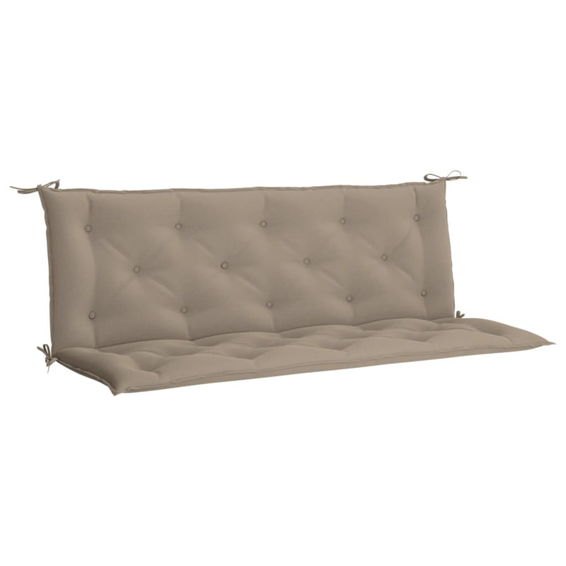 vidaXL Indoor/Outdoor Bench Cushions , Non-slip, Water-Repellent, 2.76" H x 59.1" W x 19.7" D, Taupe