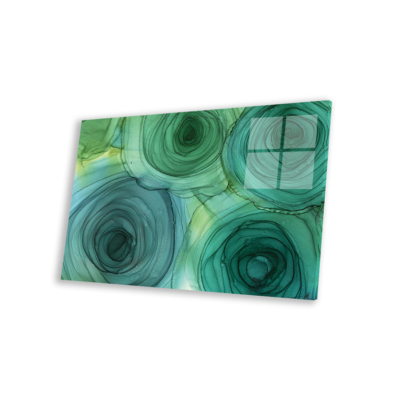 Roses vertes, impression sur verre acrylique