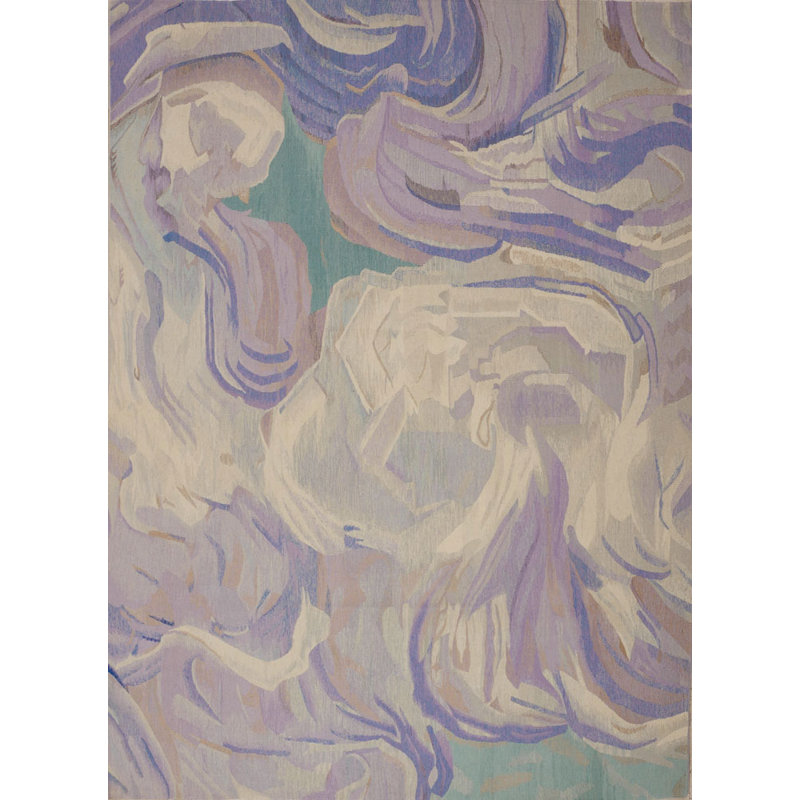 Tapis gris / violet tissé à la main et à plat