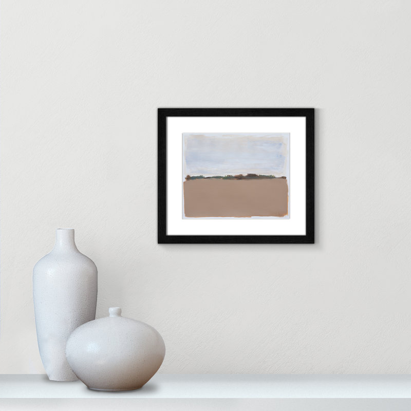 Neutral Desert Plains By Filippo Loco - Single Picture Frame Print, 15" H x 13" W x 0.75" D, Black Framed