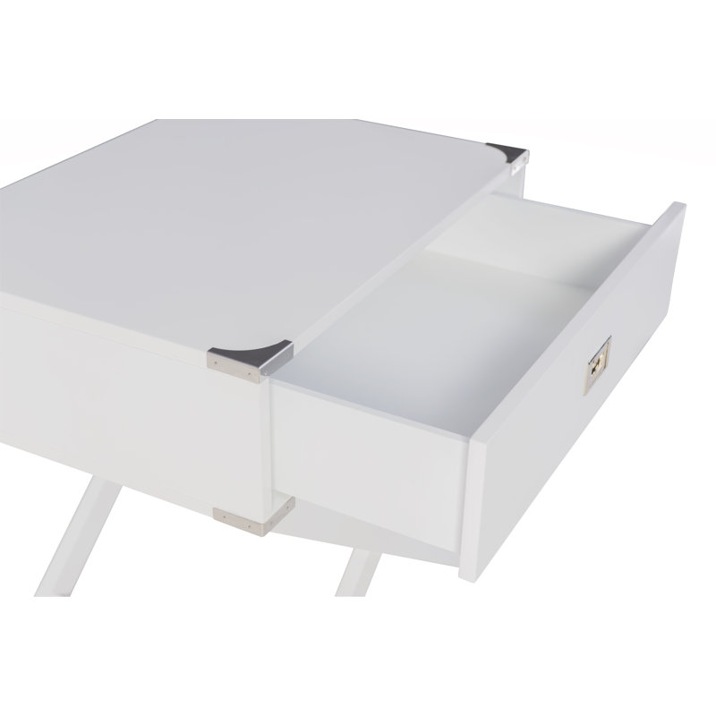 Table de bout avec rangement Makan, blanc