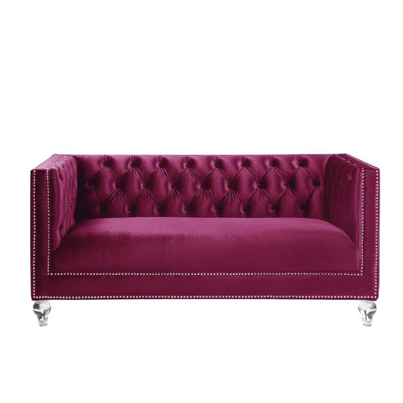 Causeuse moderne avec 2 coussins Heibero, velours