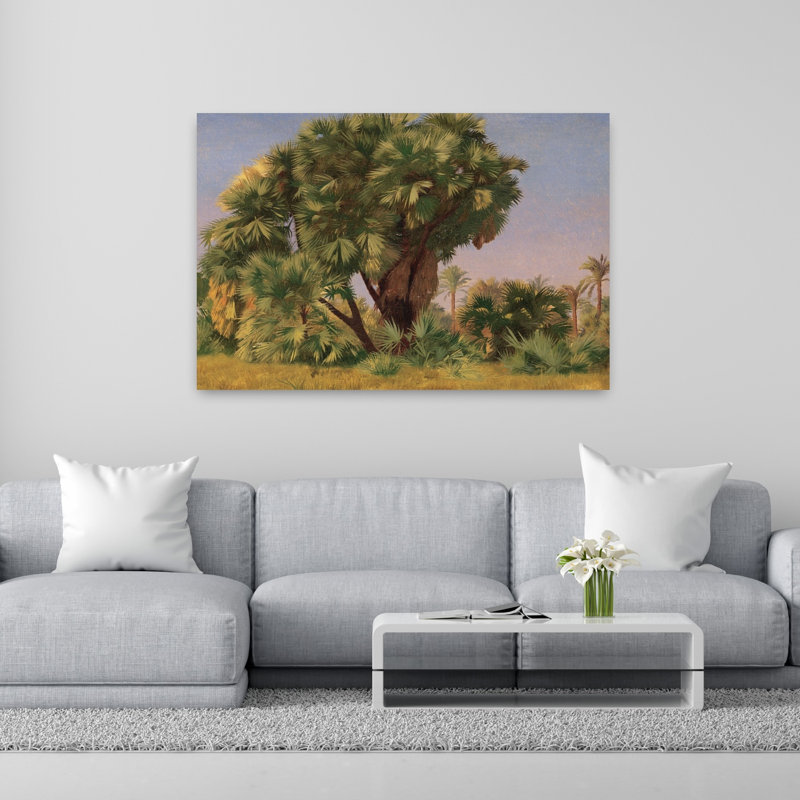 Étude de palmiers, art abstrait de palmiers, paysage tropical, H 40 po x l 60 po