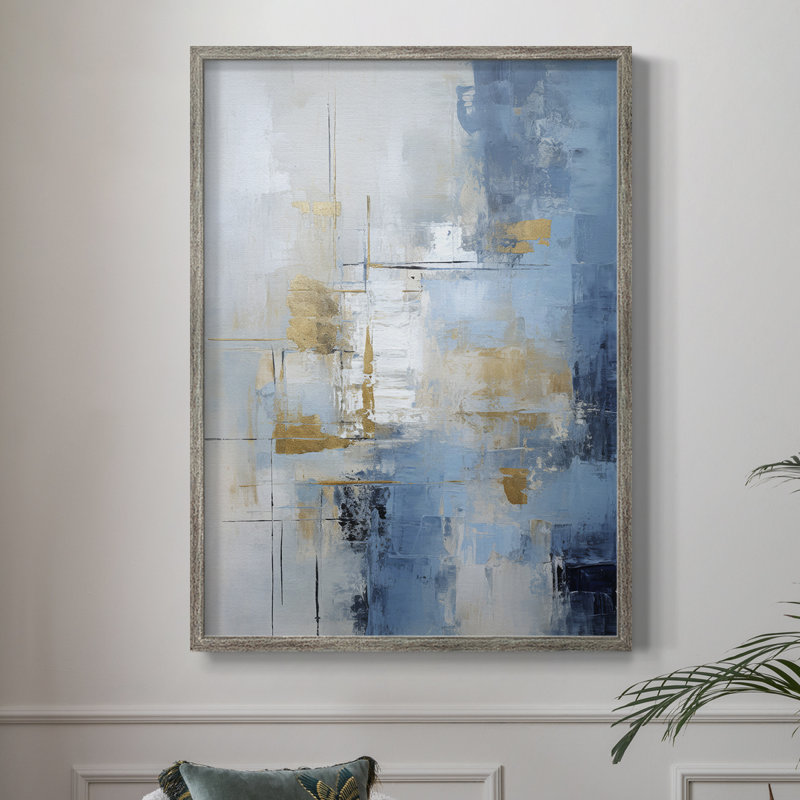 Série ABSTRACT Dxxviii, reproduction encadrée - bois massif, H 21 po x l 17 po