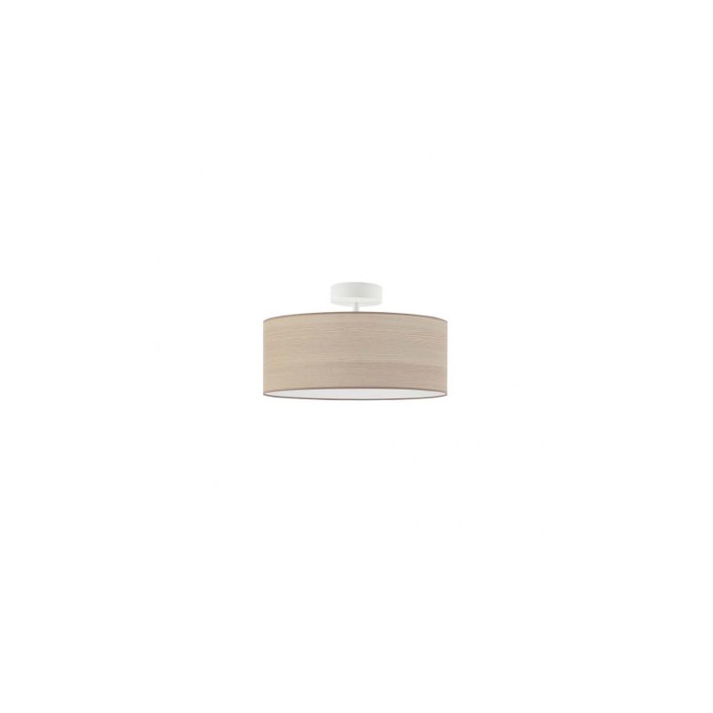 Birmadevi Fabric Semi Flush Mount, Light Brown, White