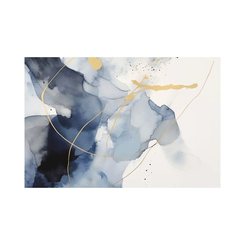 «Dark Blue Abstraction I», reproduction d'art sur toile encadrée, H 18 po x l 26 po, Wrapped Canvas, Ne s’applique pas