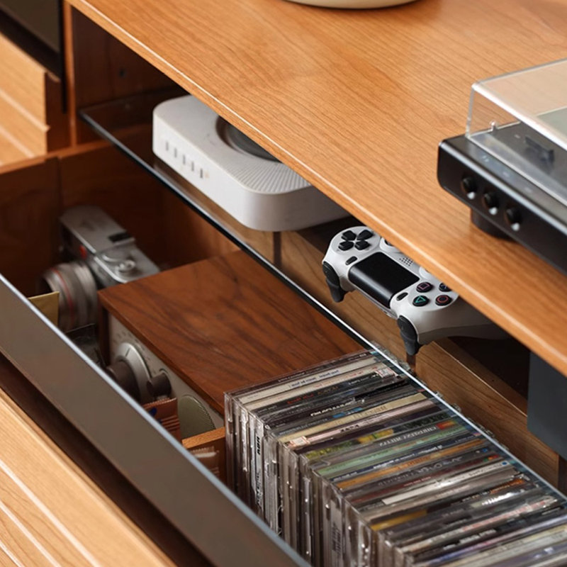 Japanese style solid wood TV stand, 86.61"