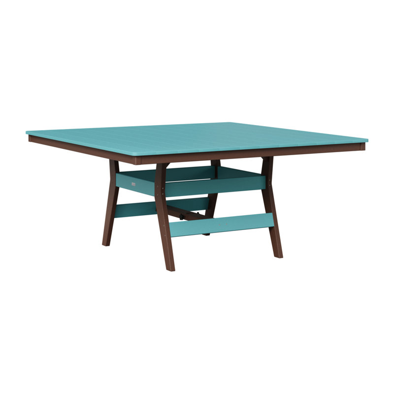 Table de salle à manger carrée 66 "Berlin Gardens Harbor, Chocolat / Brun, Bleu Aruba