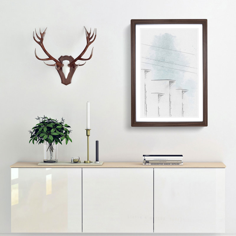 Sketching the Architecture Vol.62 - Picture Frame Drawing Print, Walnut Framed, 87cm H x 62cm W x 2cm D