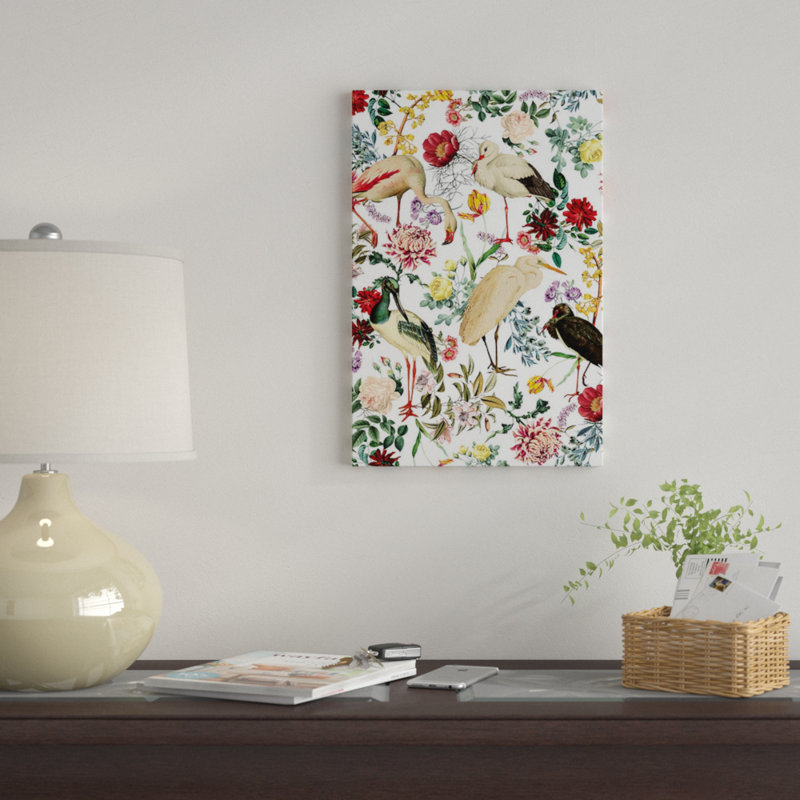 « longy oiseaux i » par burcu korkmazyurek, impression sur toile tendue, H 12 po x l 8 po x P 0,75 po, Toile tendue