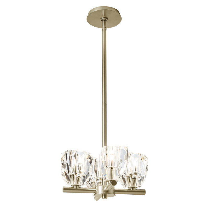 Gatsby 4 - Light Shaded Classic/Traditional Chandelier with Crystal Accents, Soft Gold