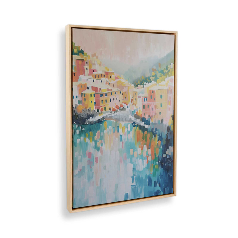 Port Cliffside Glow II, Érable américain, Toile avec cadre, H 37 po x l 25 po
