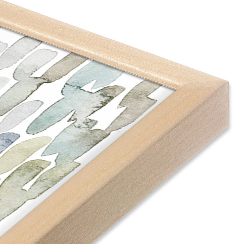 Fluid Abstracts in Earthy Blues I Print in a Frame, H 15 po x l 12 po, Cadre de coin ouvert en érable brut