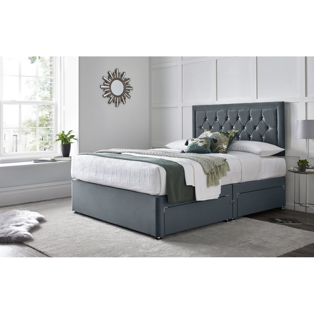 Fly Princess Divan Bed with 24" Headboard on Struts