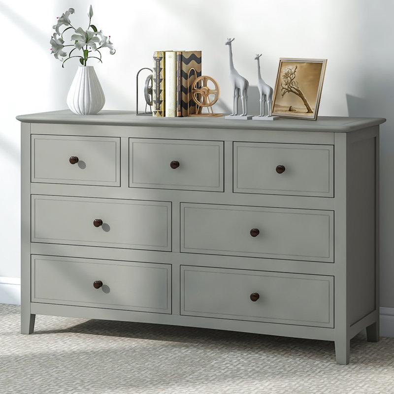 Commode 7 tiroirs en bois massif