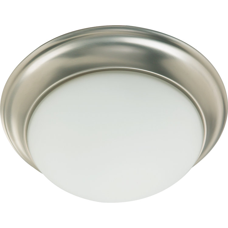Longoria Glass Flush Mount, Satin Nickel, 5.5" H x 14" W