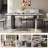 63" Modern Glossy Dining Table, Crystal Stone Double-Layer Top with Stainless Steel Base, Seats 4-6