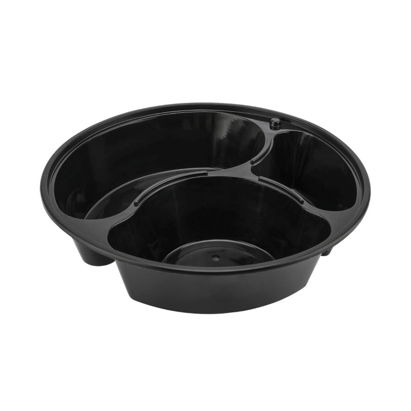 12-pack Meal Prep Round Reusable Plastic Compartment Containers