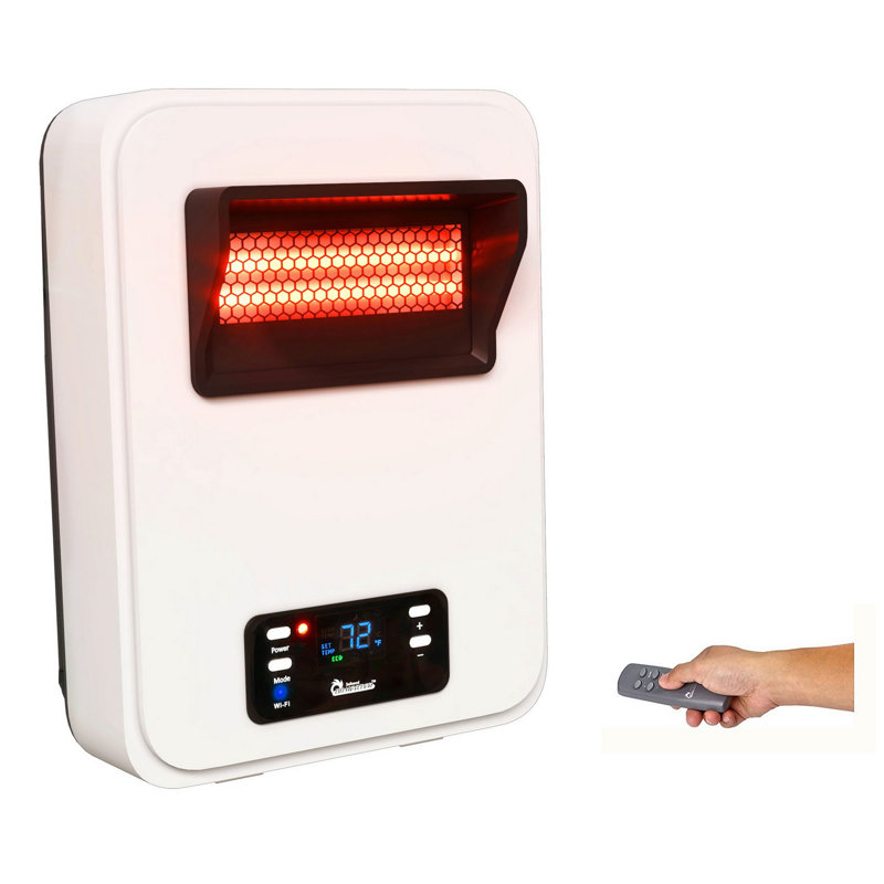 White Wall Mount 1500W Electric Space Heater with WiFi and Remote