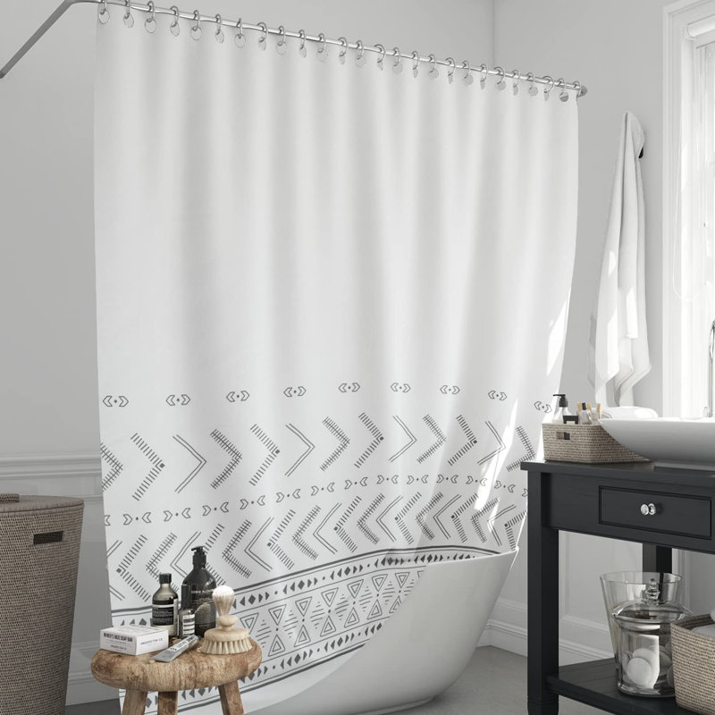 Rideau de douche 100% polycoton Warli Abdirisaq Boho 72 po x 72 po