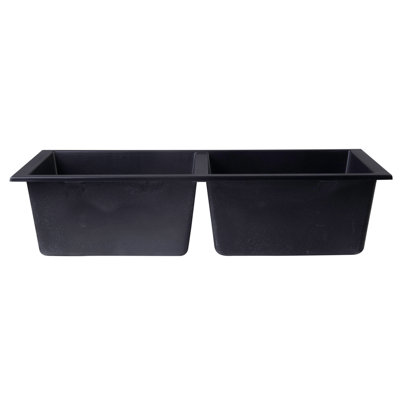 34'' L Double Bowl Granite Kitchen Sink