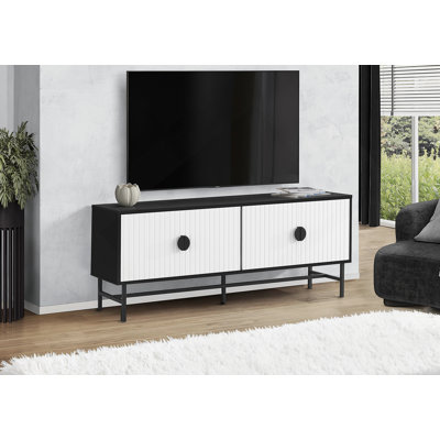 Meuble télé polyvalent pour le divertissement multimédia avec beaucoup de rangement, convenant au salon et à la chambre à coucher, présentant un design contemporain et un style moderne