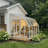 Palram - Canopia Sunroom 2 - 8' W x 8' D Walk-In Hobby Polycarbonate Resin Frame Greenhouse Kit with Roof Vent -White-90988267