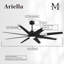 Ariella - Eight Blade Ceiling Fan - Integrated LED - Matte Black Finish - Matte White Blades-238019801-238019796