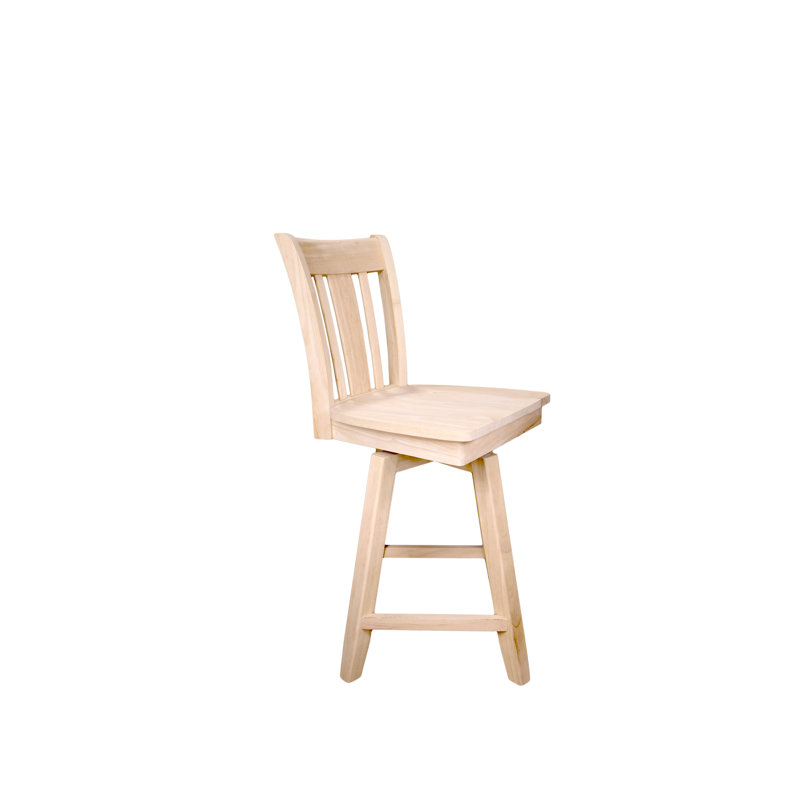 Kervens Swivel Solid Wood Counter Stool, Counter Stool (24” Seat Height)