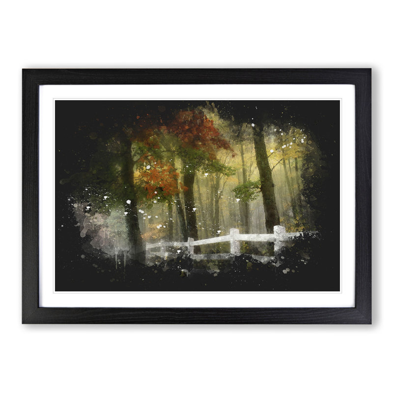 Autumn Forest Vol.6 Paint Splash - Picture Frame Graphic Art, 27cm H x 36cm W x 2cm D, Black