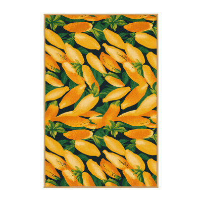 Washable Papayas Hawaiian Area Rug