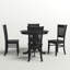 Ensemble de table de salle à manger moderne 5 pièces comprenant une table de cuisine ronde avec piédestal et 4 chaises de salle à manger, 36 po x 36 po, noir-108003992-108003994-96489791