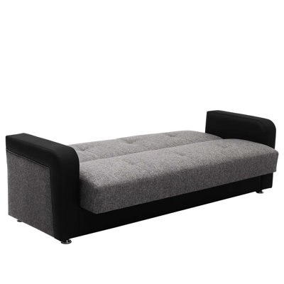 Canapé-lit gris et noir avec rangement. Mobilier polyvalent pour les espaces de vie. 90,36 po Long. 98 Hauteur du colis. Transformez-vous rapidement en lit. Meubles. 146,4 lb très résistant 27,24 de large. Enjoy