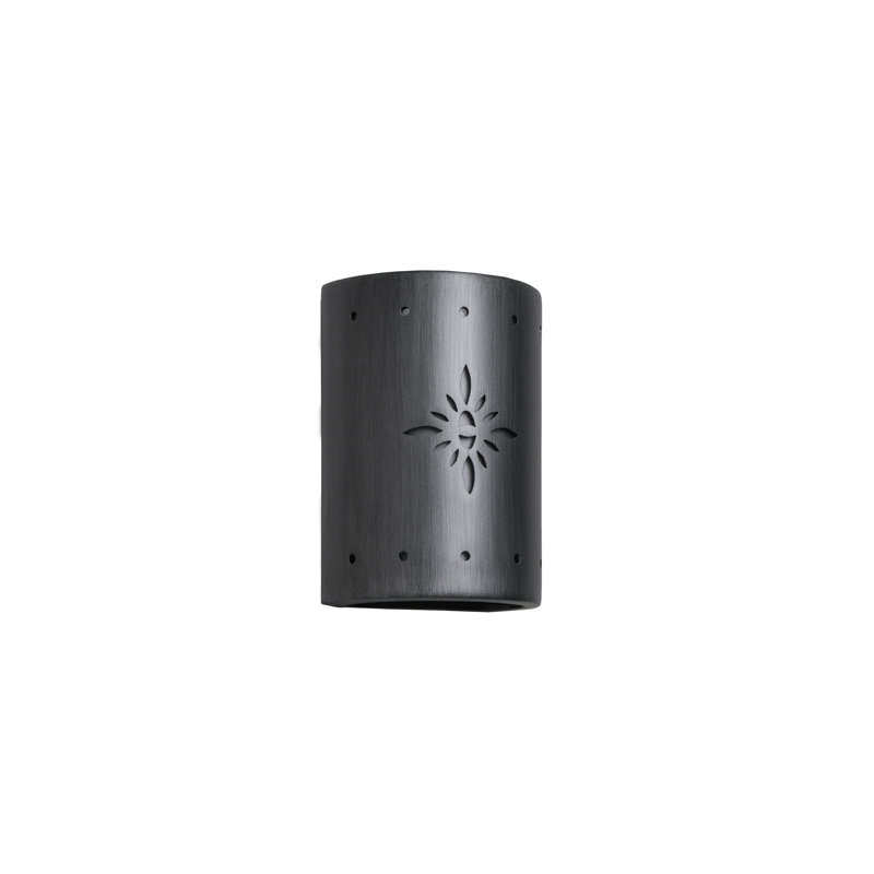 Lampe murale d'extérieur en céramique Ninamarie, ampoule DEL incluse, H 10,5 po x l 7,5 po x P 4 po, Étain frotté