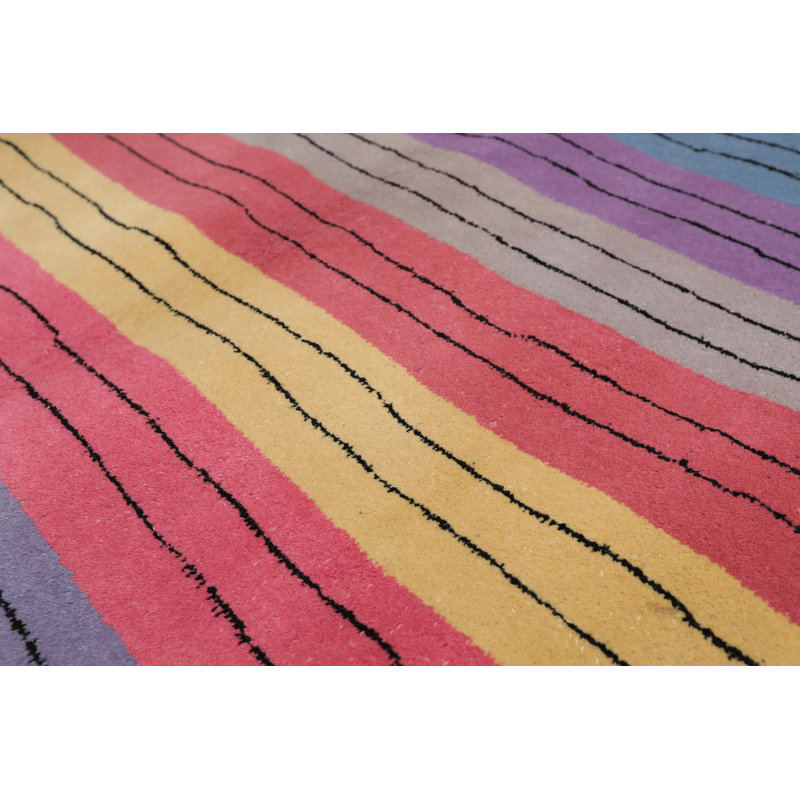 Tapis rose en laine touffeté à la main Strauss