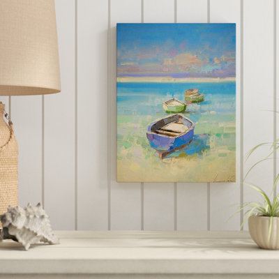« caraïbes beach », reproduction de peinture à l’huile sur toile tendue