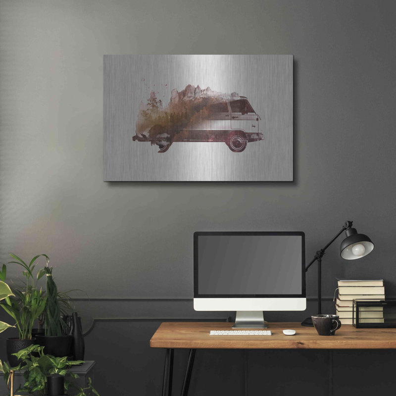 «Drive Me Back Home No. 1» par Robert Farkas, art mural en métal, H 24 po x l 36 po