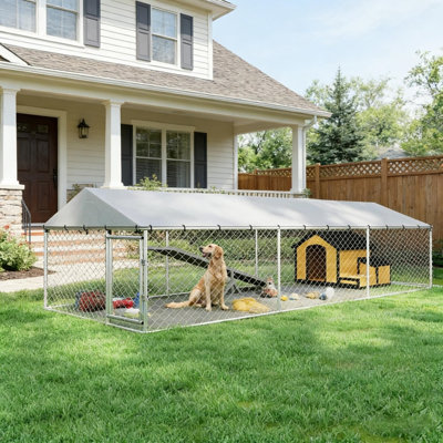 Features:  - Water and UV-resistant roof keeps pets cool, dry, and protected from the rain ...
