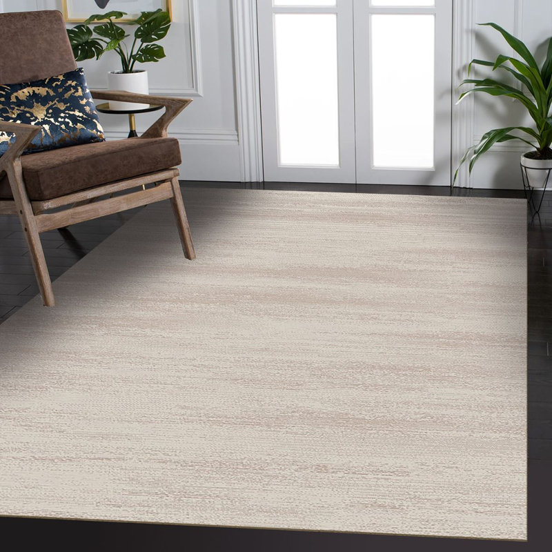 Tapis crème moderne antidérapant lavable à la machine, Tapis de couloir 2 pi 7 po x 6 pi 6 po