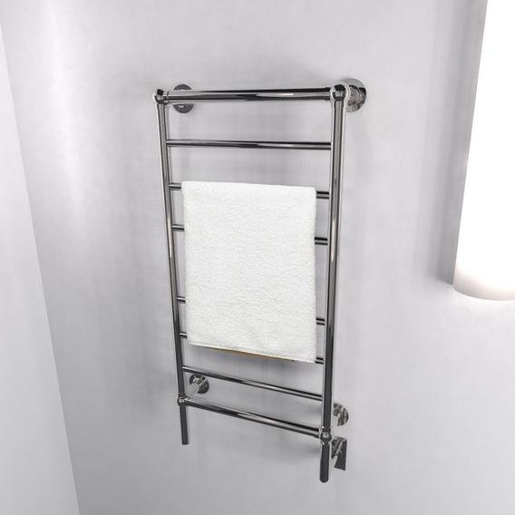 Chauffe-serviettes électrique mural traditionnel, Nickel poli