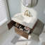 Meuble-lavabo flottant 36 po avec lavabo 36 po, armoire en chêne brun pré-assemblé, plateau en pierre frittée Carrara-1819145066