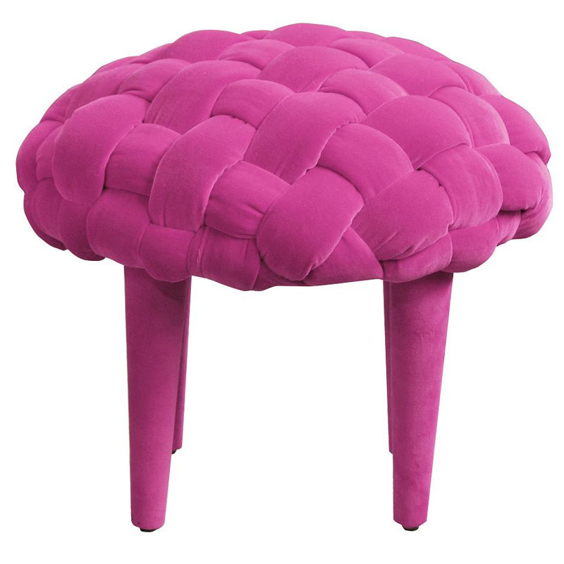 Solid + Manufactured Wood Accent Stool, Pink
