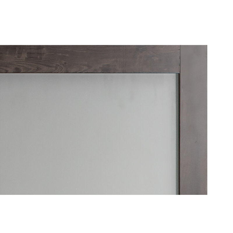 Porte de grange en bois et verre sans trousse de quincaillerie d'installation, Gris âge de fer