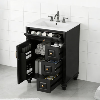 24 Inch Bathroom Vanity With Ceramic Sink