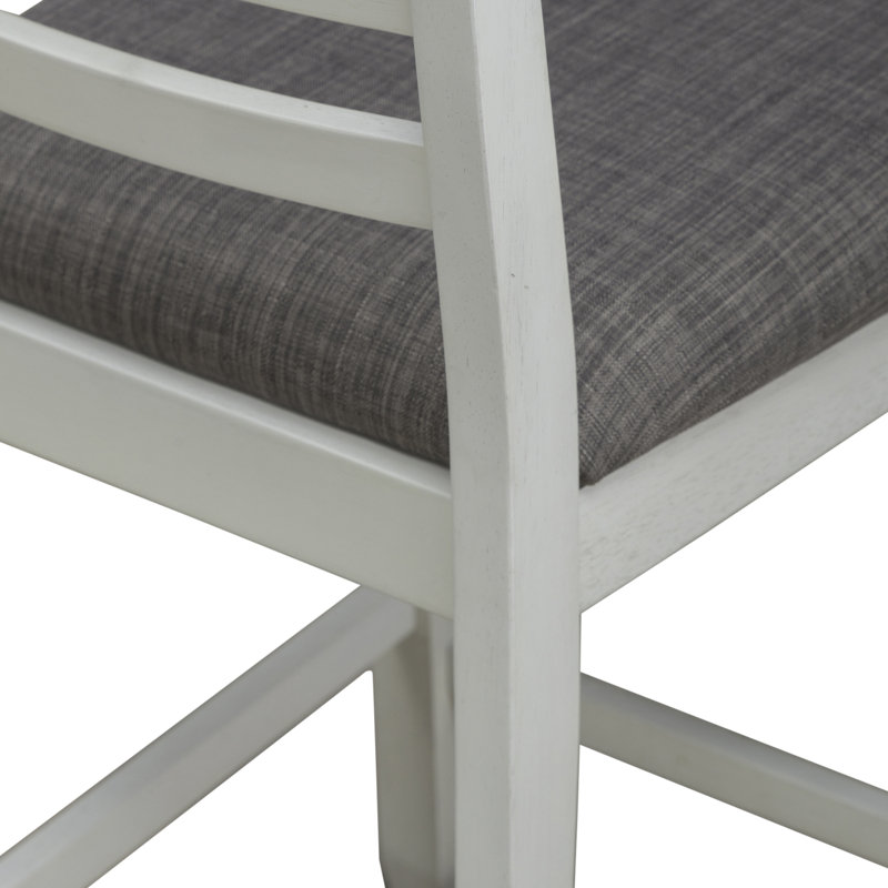 Luz Slat Back Upholstered Counter Chair, White