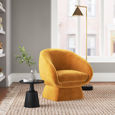 Fauteuil demi-tonneau en polyester 30,7 po Genata