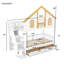  Lit superposé simple au-dessus de simple avec fenêtre, toit et escalier de rangement, blanc et naturel-1534578406